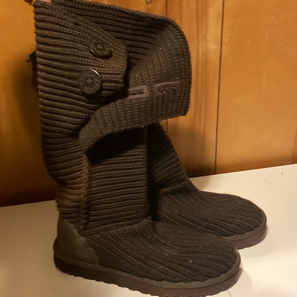 Dark brown know tall UGG boots